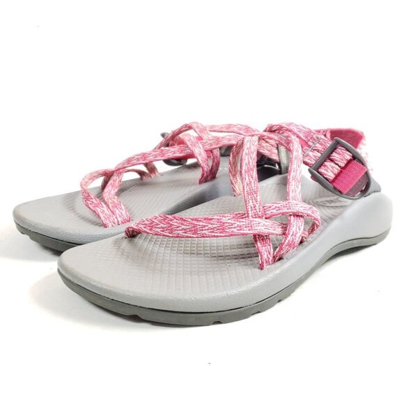 Chaco Womens Size 6 Adjustable Strap Outdoor Sandals Gray & Pink - Picture 2 of 9